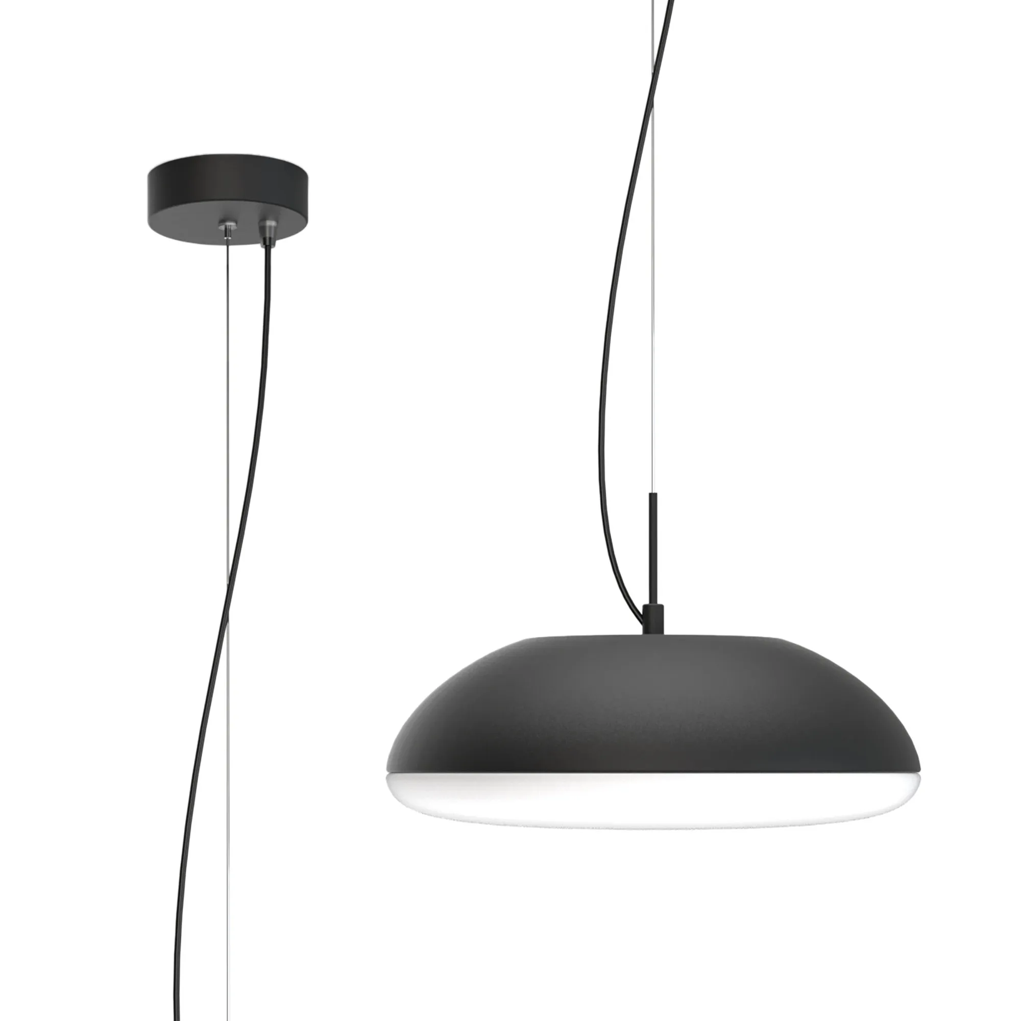 M8138  Kazz Pendant 38cm Round 4 Light Black